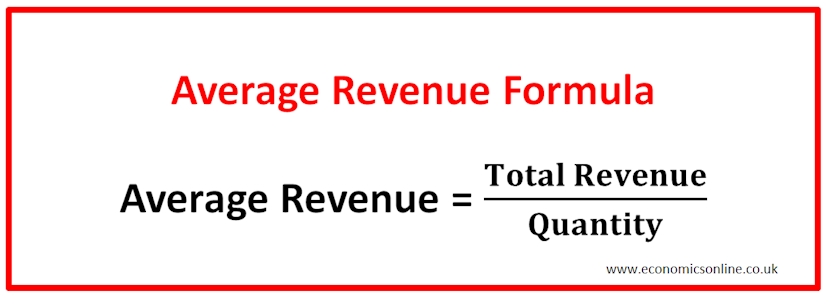 An image of average revenue formula