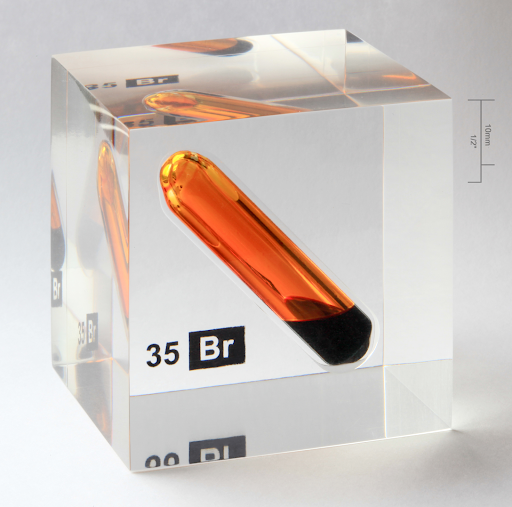 The chemical element bromine colour