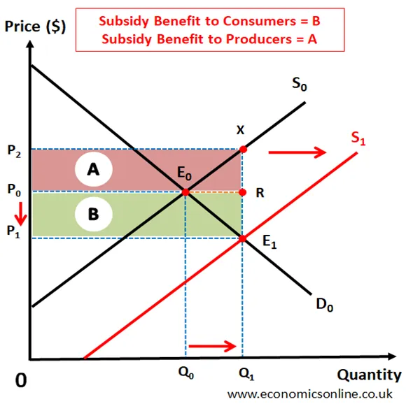 A graph of subsidy 