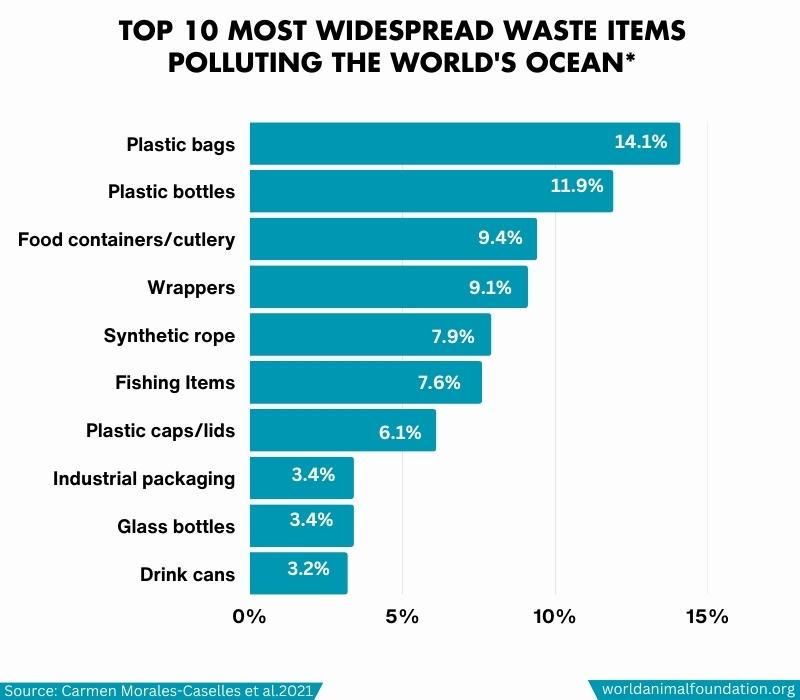 A dataset showing plastic waste in oceans.
